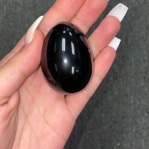 Black obsidian egg crystal